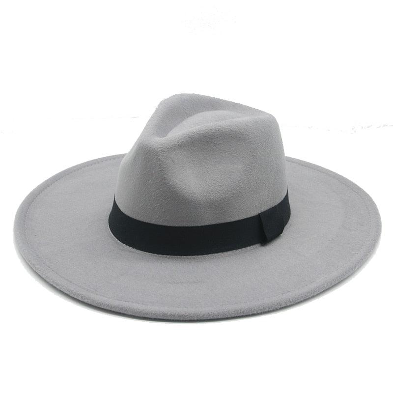 Fashionable Fedora Hats Women Wide Brim Dress Caps Women's Fedora Hats Elegant Wide Brim Fedora Hat Wedding Men Hat Warm Retro Style Belt 56-58cm