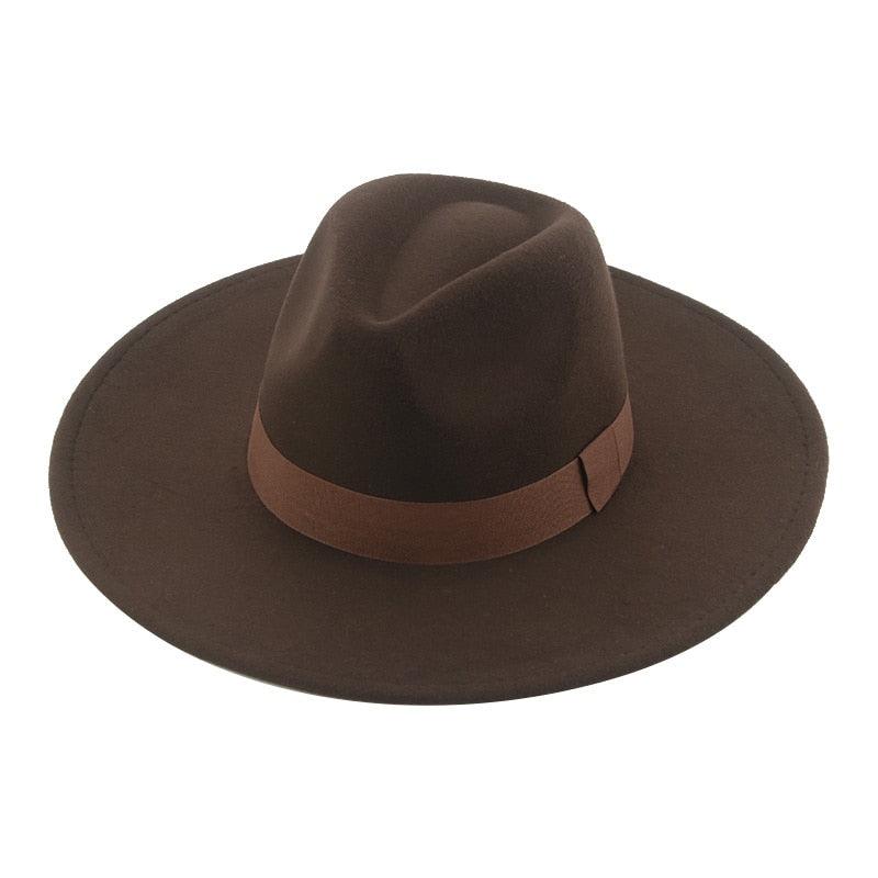 Fashionable Fedora Hats Women Wide Brim Dress Caps Women's Fedora Hats Elegant Wide Brim Fedora Hat Wedding Men Hat Warm Retro Style Belt 56-58cm