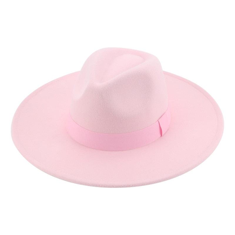 Fashionable Fedora Hats Women Wide Brim Dress Caps Women's Fedora Hats Elegant Wide Brim Fedora Hat Wedding Men Hat Warm Retro Style Belt 56-58cm