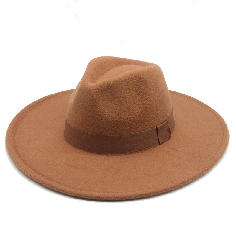 Fashionable Fedora Hats Women Wide Brim Dress Caps Women's Fedora Hats Elegant Wide Brim Fedora Hat Wedding Men Hat Warm Retro Style Belt 56-58cm