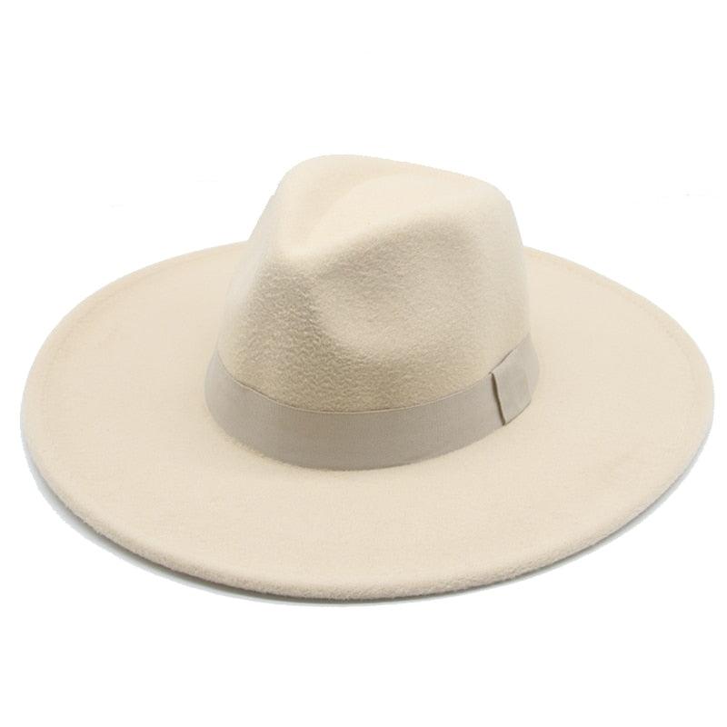 Fashionable Fedora Hats Women Wide Brim Dress Caps Women's Fedora Hats Elegant Wide Brim Fedora Hat Wedding Men Hat Warm Retro Style Belt 56-58cm