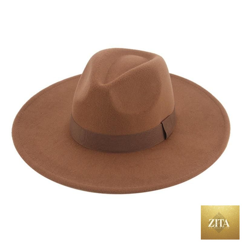 Elegant women's wide brim Fedora hat by Stevvex with retro style, warm fabric, and decorative belt, suitable for weddings and casual wear.