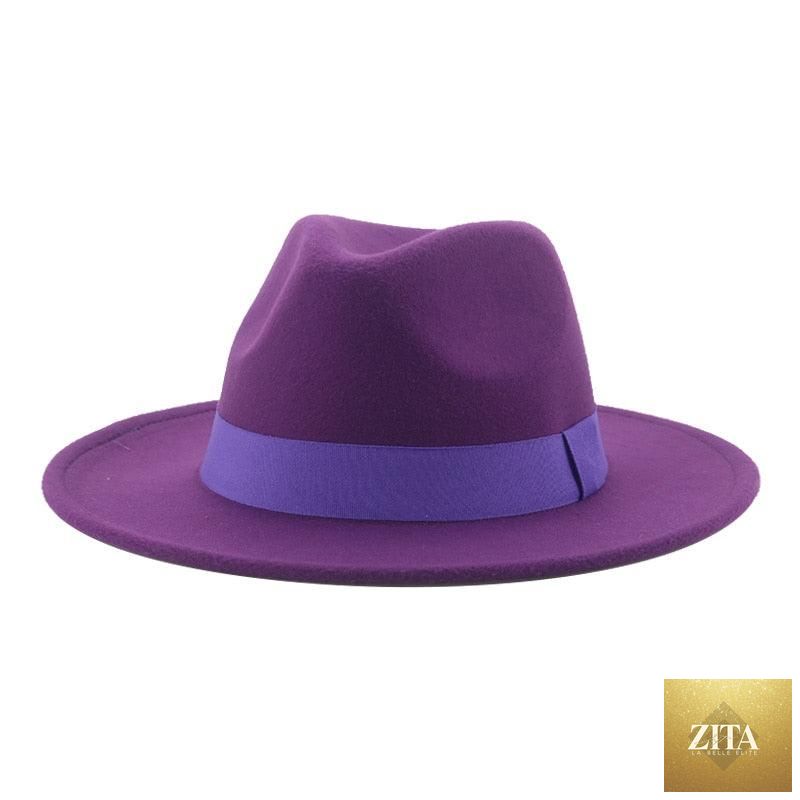 Elegant women's wide brim fedora hat by Stevvex with retro style, warm fabric, and decorative belt, suitable for weddings and outdoor wear.