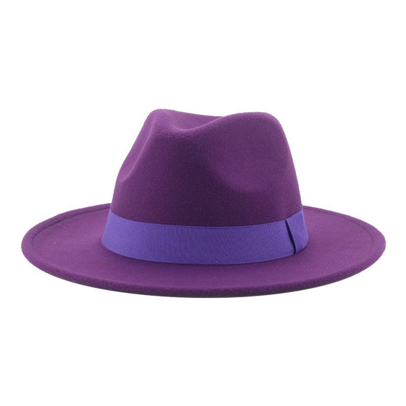 Fashionable Fedora Hats Women Wide Brim Dress Caps Women's Fedora Hats Elegant Wide Brim Fedora Hat Wedding Men Hat Warm Retro Style Belt 56-58cm