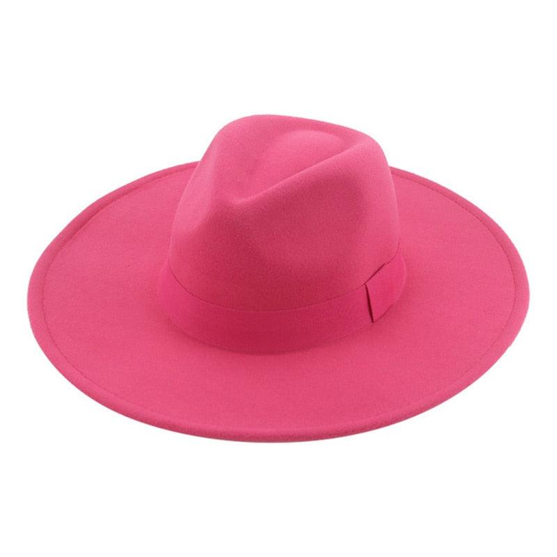 Fashionable Fedora Hats Women Wide Brim Dress Caps Women's Fedora Hats Elegant Wide Brim Fedora Hat Wedding Men Hat Warm Retro Style Belt 56-58cm