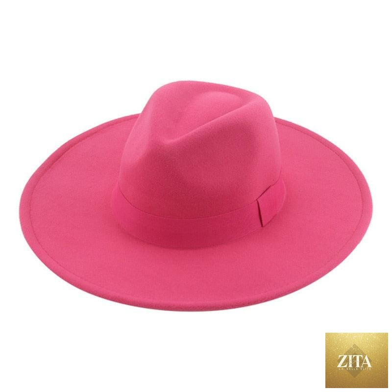 Elegant women's wide-brim fedora hat by Stevvex with retro style, warm fabric, belt detail, suitable for weddings and fashion.