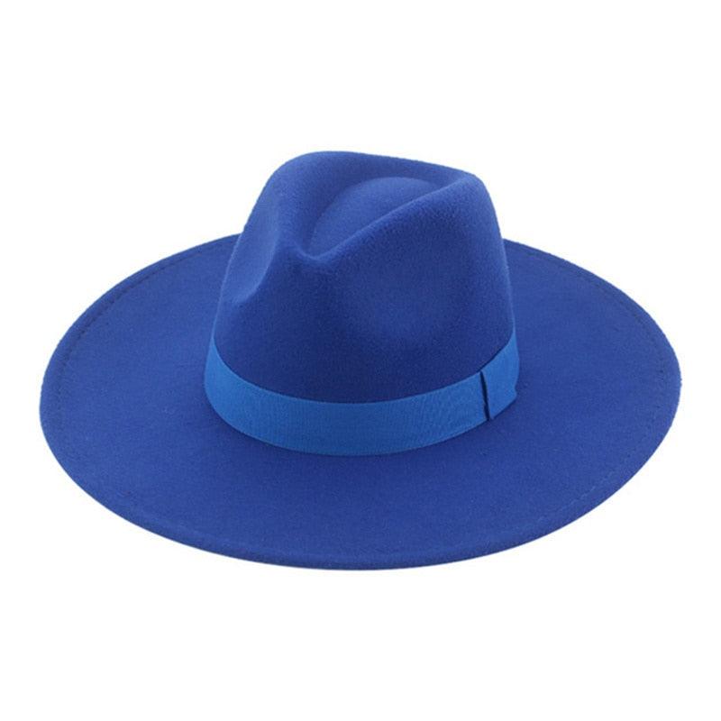 Fashionable Fedora Hats Women Wide Brim Dress Caps Women's Fedora Hats Elegant Wide Brim Fedora Hat Wedding Men Hat Warm Retro Style Belt 56-58cm
