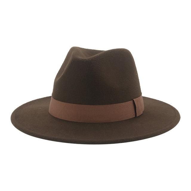 Fashionable Fedora Hats Women Wide Brim Dress Caps Women's Fedora Hats Elegant Wide Brim Fedora Hat Wedding Men Hat Warm Retro Style Belt 56-58cm