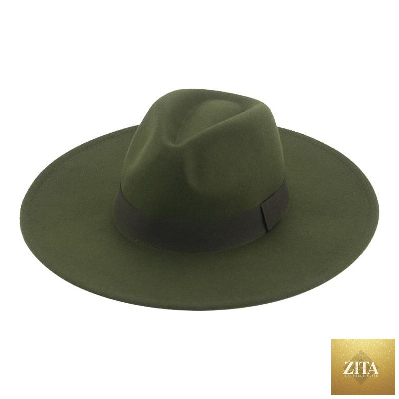 Elegant women's wide brim fedora hat by Stevvex with retro style, warm fabric, decorative belt, suitable for weddings and fashion.