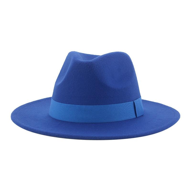 Fashionable Fedora Hats Women Wide Brim Dress Caps Women's Fedora Hats Elegant Wide Brim Fedora Hat Wedding Men Hat Warm Retro Style Belt 56-58cm