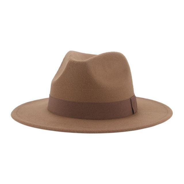 Fashionable Fedora Hats Women Wide Brim Dress Caps Women's Fedora Hats Elegant Wide Brim Fedora Hat Wedding Men Hat Warm Retro Style Belt 56-58cm