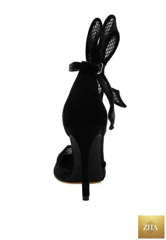 Zita La Belle Elite Regenta Big Bow Stiletto Sandals for women, featuring large bow detail and high heel in stylish design