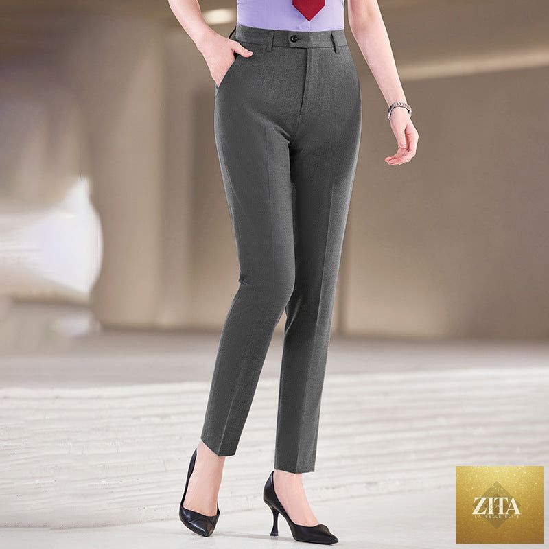 High-waisted Tailored Draping Formal Trousers That Flatter