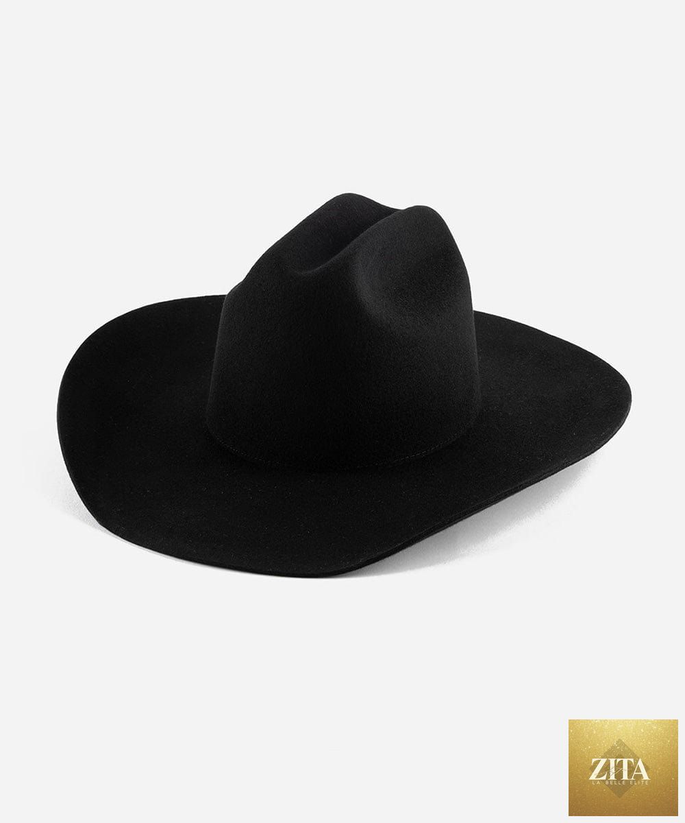 Black Teddy Cattleman cowboy hat by GIGI PIP, made of felt, with a classic Western style and structured crown.