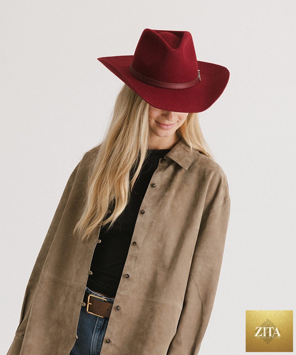 GIGI PIP Dean Rancher cowboy hat made of felt, with a wide brim and classic Western style, suitable for outdoor wear.