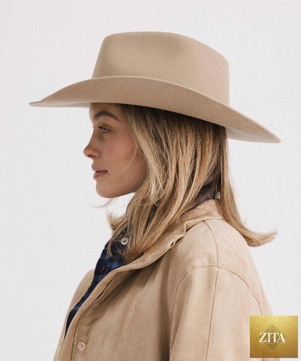 GIGI PIP Dean Rancher cowboy felt hat with pinched crown and western style, perfect for outdoor or casual wear.