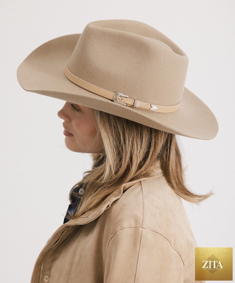 GIGI PIP Dean Rancher cowboy hat with pinched crown, made of felt, Western style for outdoor or rodeo wear