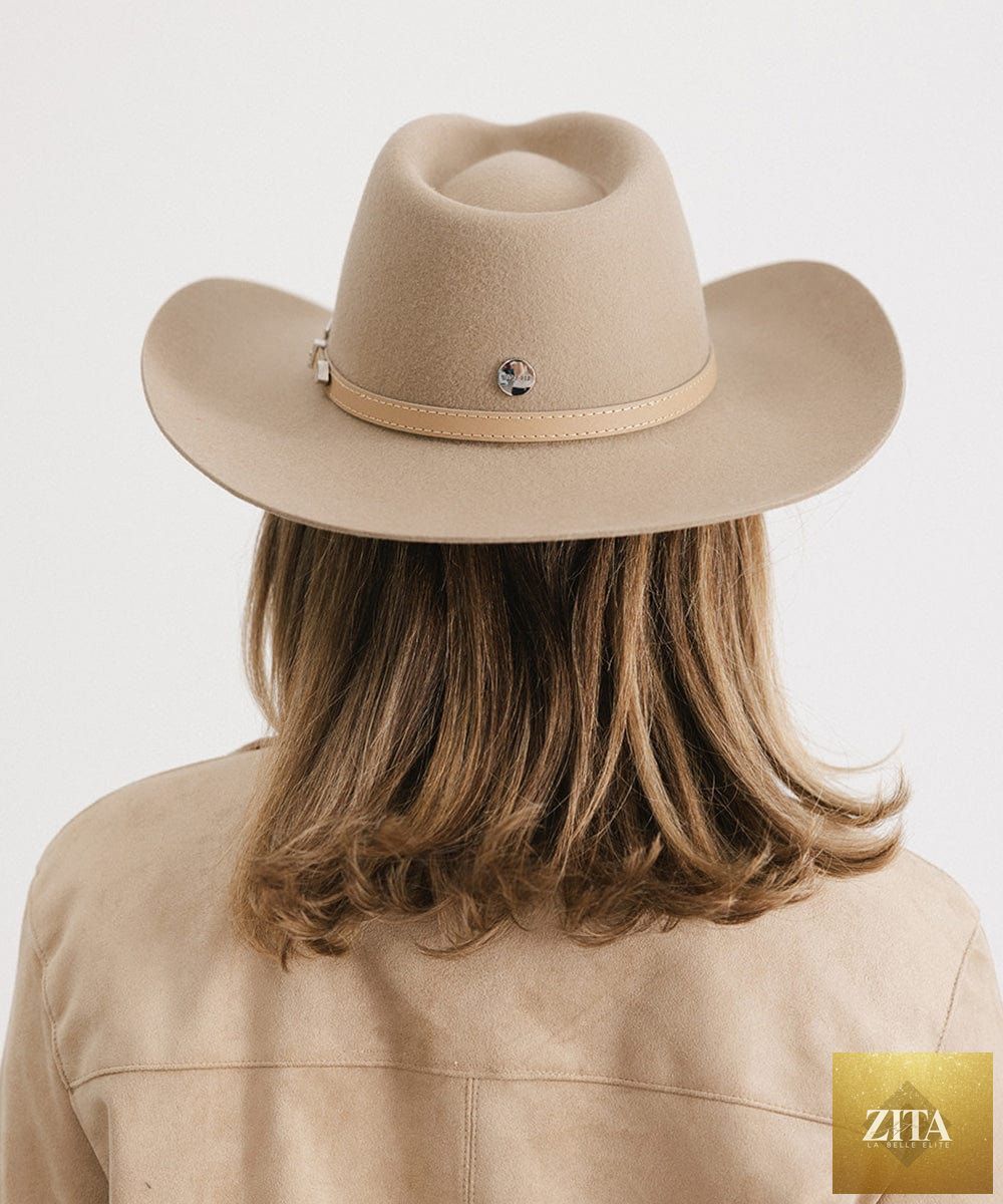 GIGI PIP Dean Rancher cowboy hat with pinched crown in felt, western style, perfect for outdoor or western wear.