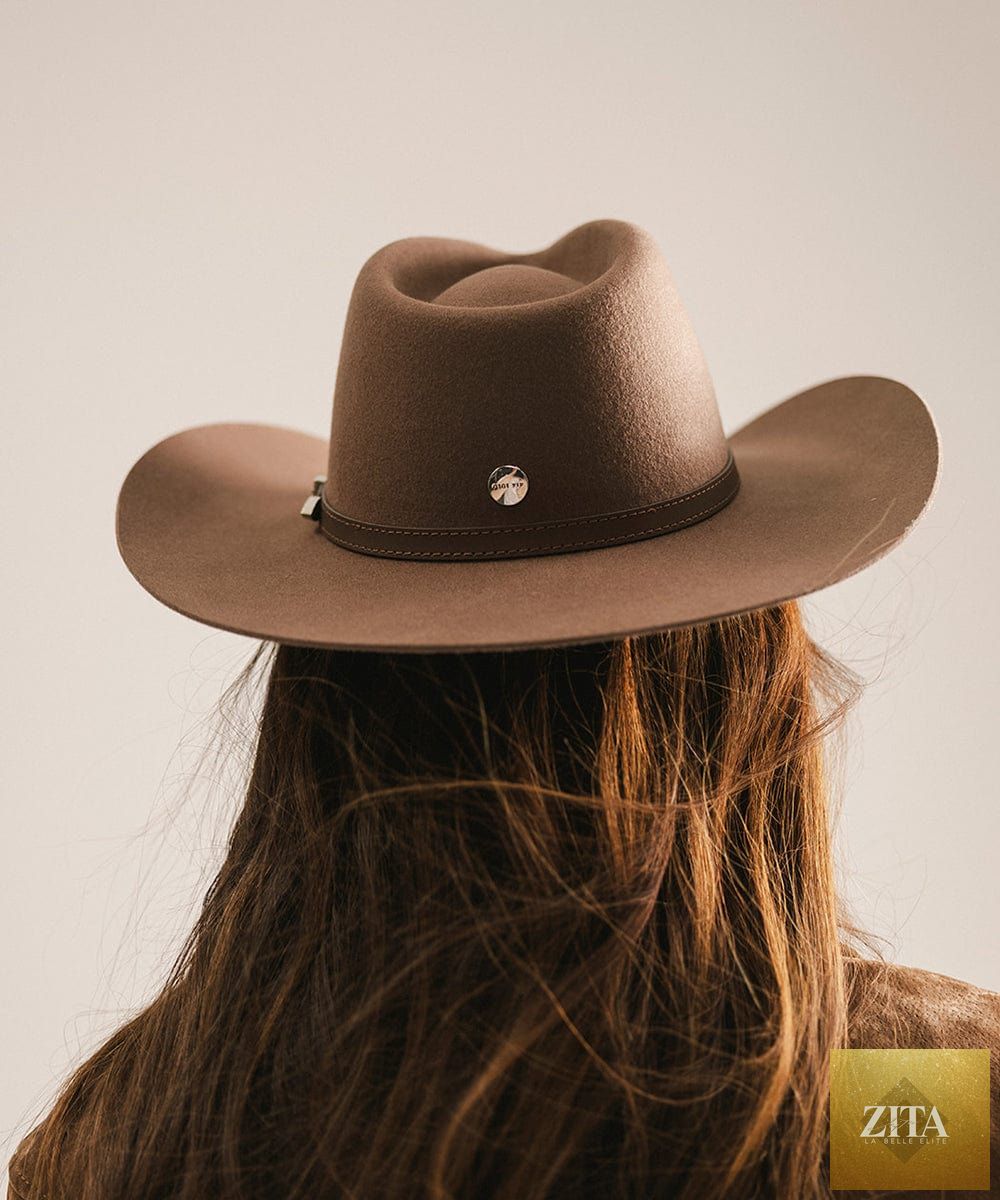 GIGI PIP Dean Rancher cowboy hat made of felt, featuring a wide brim and classic western style for outdoor wear.