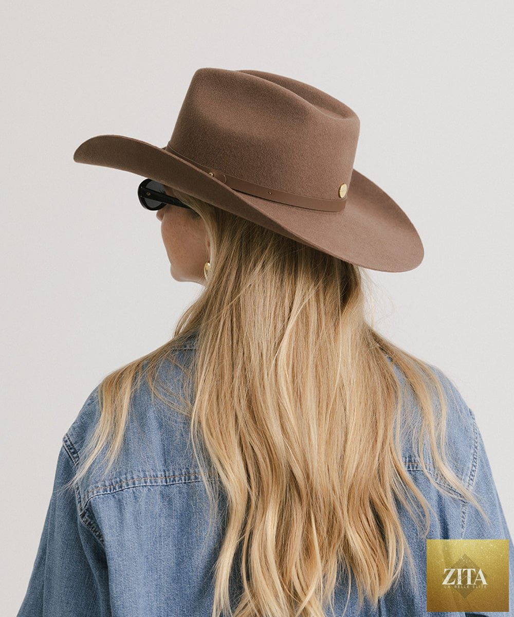 GIGI PIP Shane cowboy hat made of felt, featuring a wide brim and classic western style.