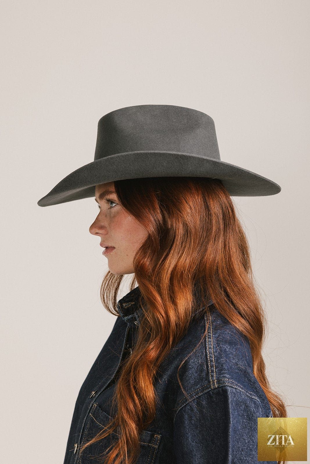 GIGI PIP Shane cowboy hat made of felt, featuring a classic western style with a wide brim and decorative band.