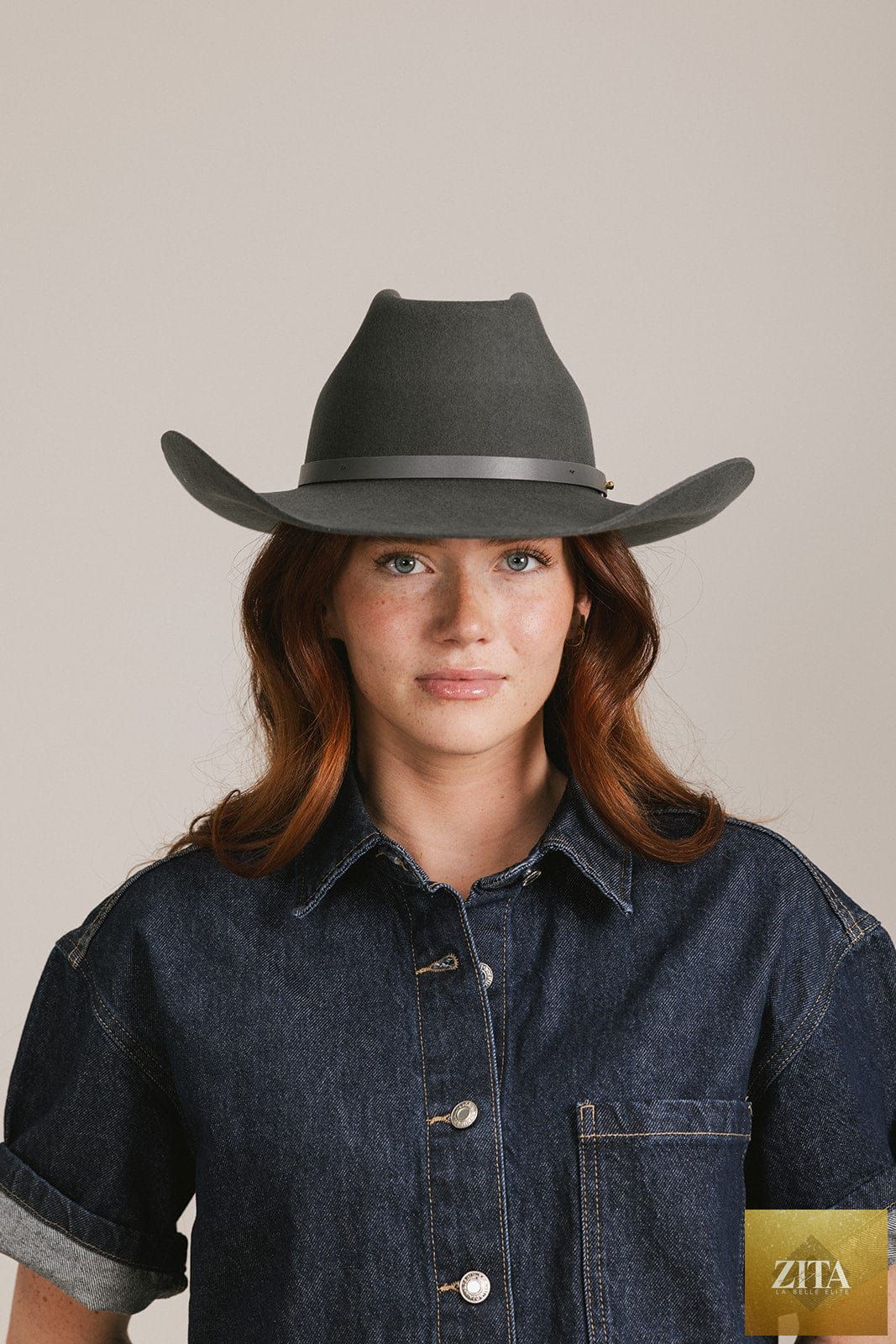 GIGI PIP Shane cowboy felt hat with wide brim and classic western style, perfect for outdoor or fashionable wear.