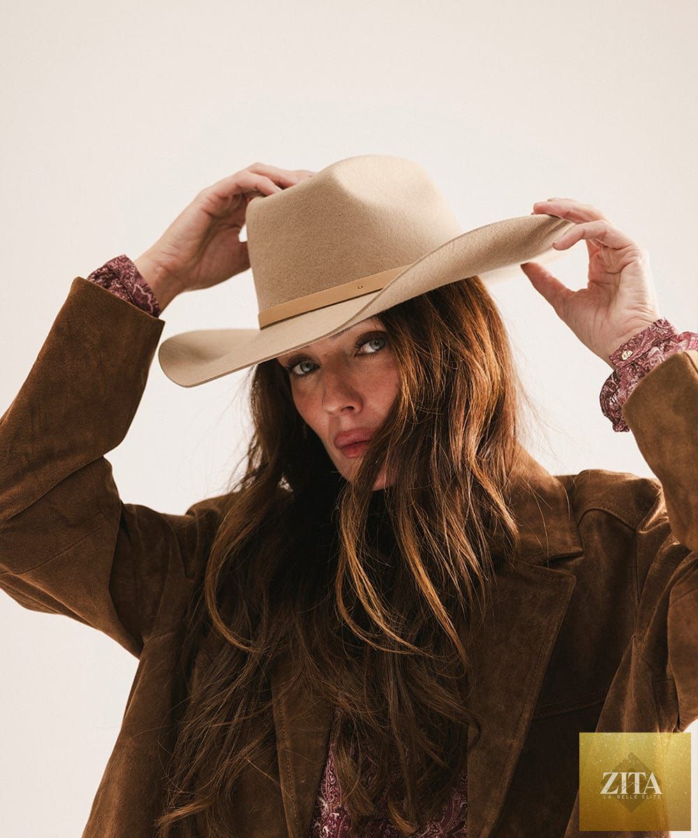 GIGI PIP Shane cowboy hat made of felt with a wide brim and classic Western style.