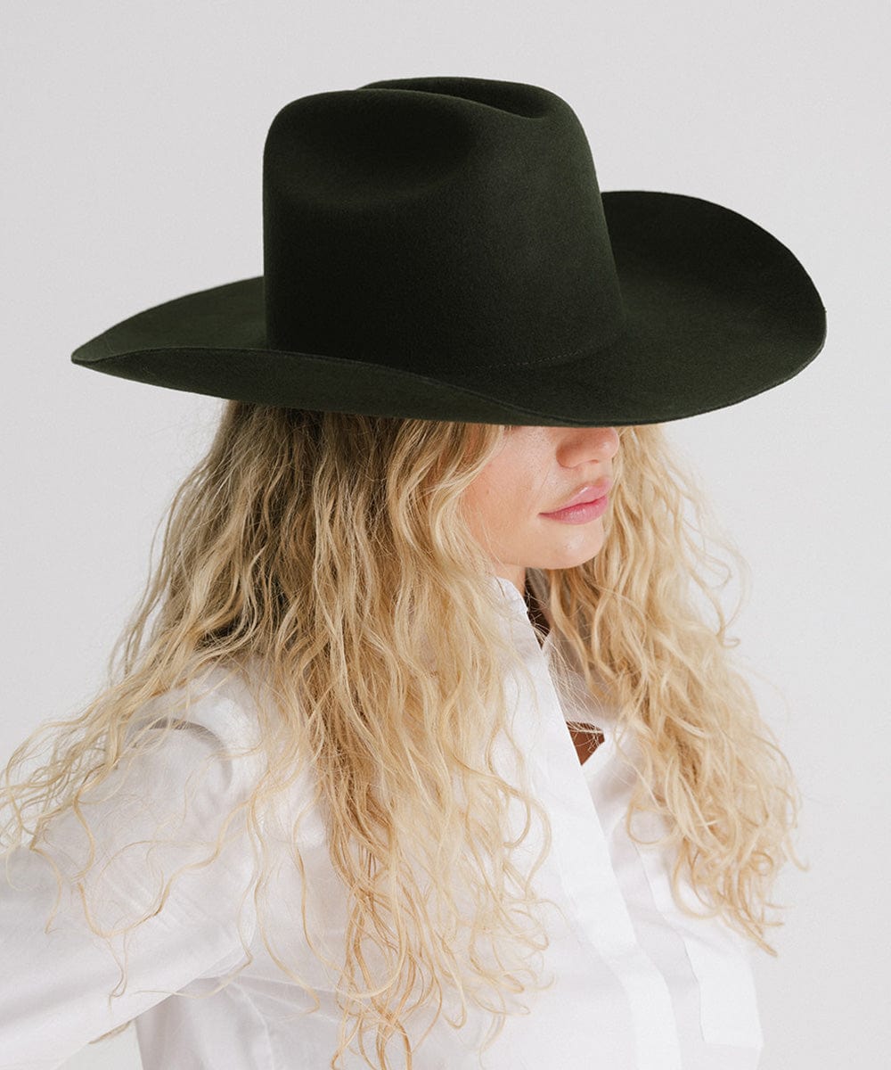GIGI PIP Teddy Cattleman cowboy hat made of felt, featuring a wide brim and classic Western style for men.