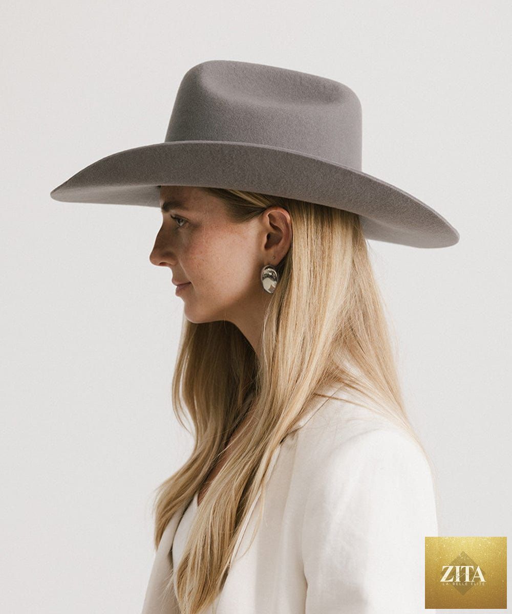 GIGI PIP Teddy Cattleman felt cowboy hat with wide brim and classic Western style, shown on a neutral background.