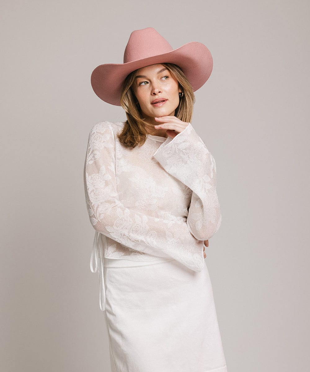 GIGI PIP Teddy Cattleman cowboy hat made of felt with a wide brim and classic western style.