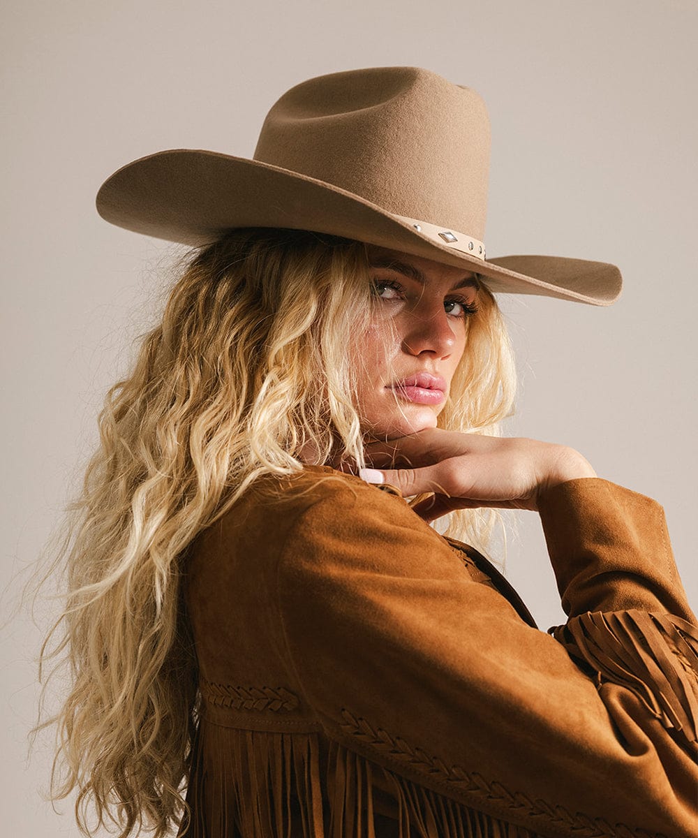 GIGI PIP Teddy Cattleman cowboy hat in felt, featuring a classic Western style with a wide brim and decorative band.