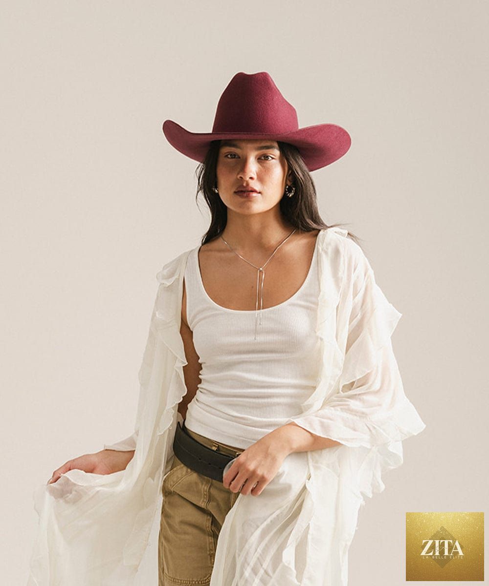 GIGI PIP Teddy Cattleman cowboy hat made of felt, featuring a wide brim and classic Western style.