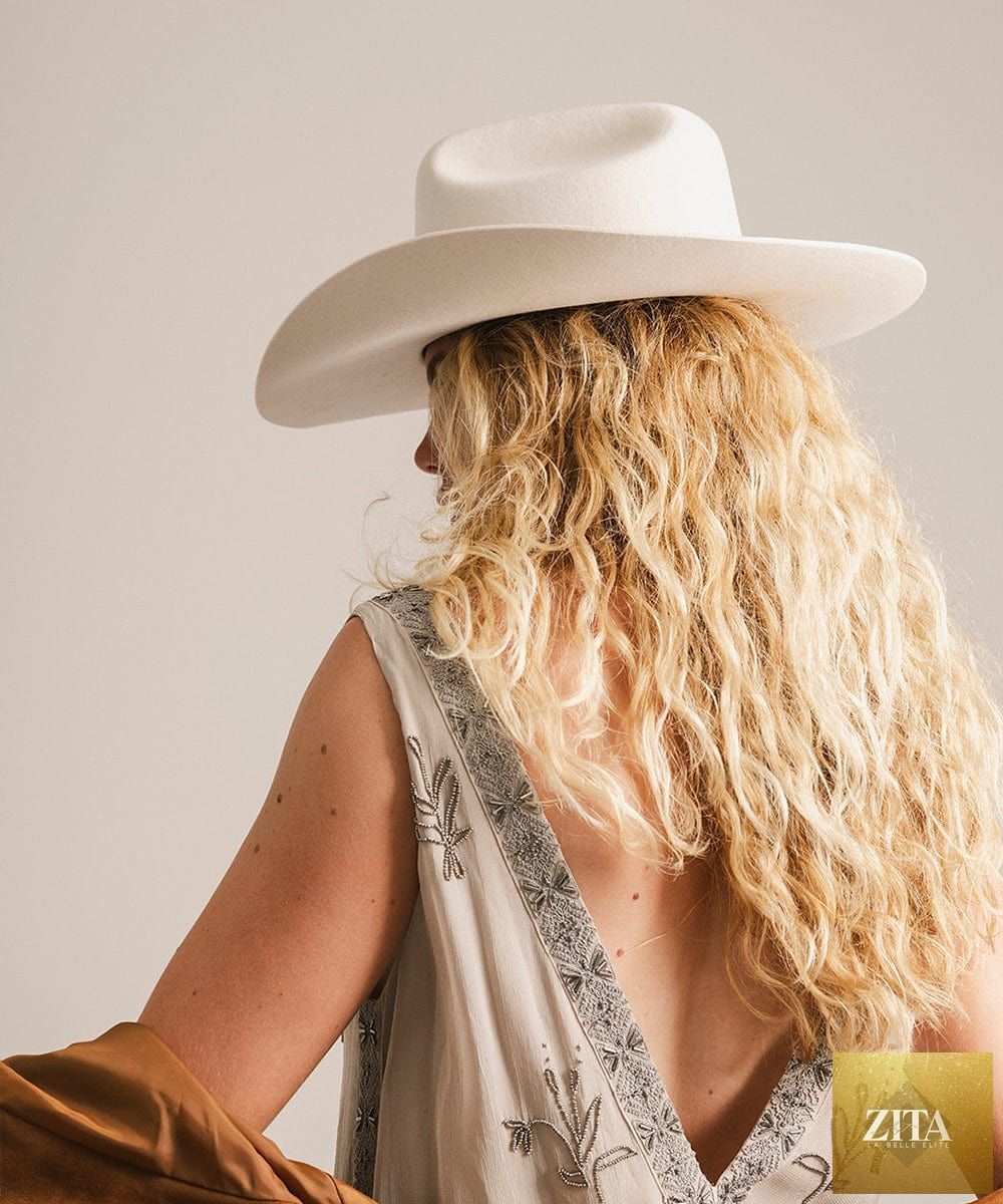 GIGI PIP Teddy Cattleman cowboy hat made of felt with a wide brim and classic western style.
