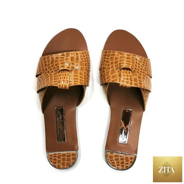 Stevvex summer flat women's sandals in candy-colored leather with open toe design, casual slip-on style, perfect for warm weather.