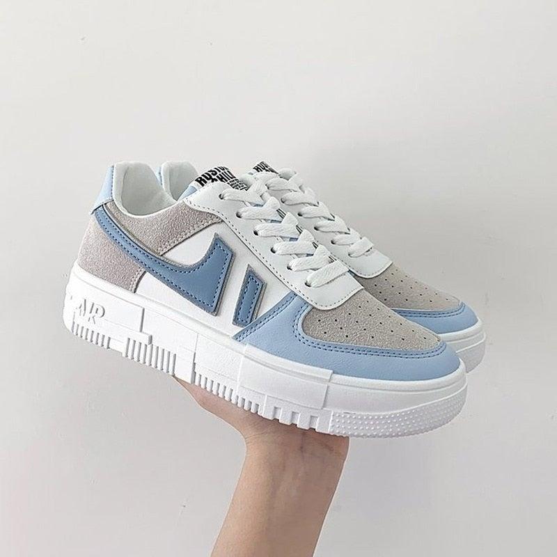 Flats Women's Sneakers Casual Breathable Female Lace Up Woman Comfort Walking Shoes White Women Breathable Sneakers Casual Sports Flat Low Top Sneaker Lace-up Classic Design
