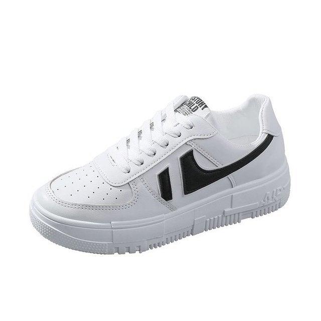 Flats Women's Sneakers Casual Breathable Female Lace Up Woman Comfort Walking Shoes White Women Breathable Sneakers Casual Sports Flat Low Top Sneaker Lace-up Classic Design