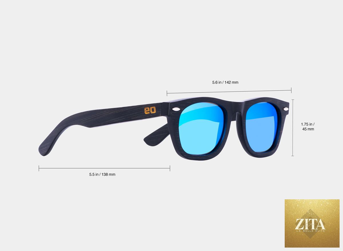 Bamboo floating sunglasses by Eastern Outer, featuring eco-friendly bamboo frames and polarized lenses, designed to float on water.