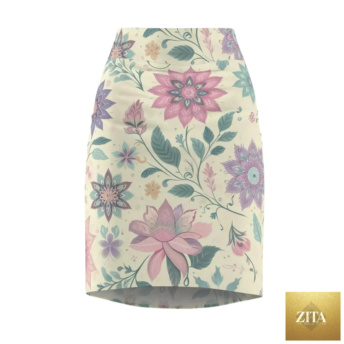 Elegant spring floral pencil skirt by DipaliZ, featuring vibrant floral print perfect for stylish women's skirts.