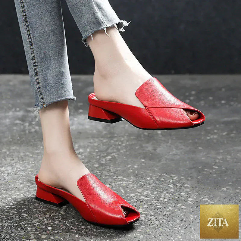 Women's fish mouth summer sandals by Trendy Attic Store01 featuring open-toe design and casual slip-on style.
