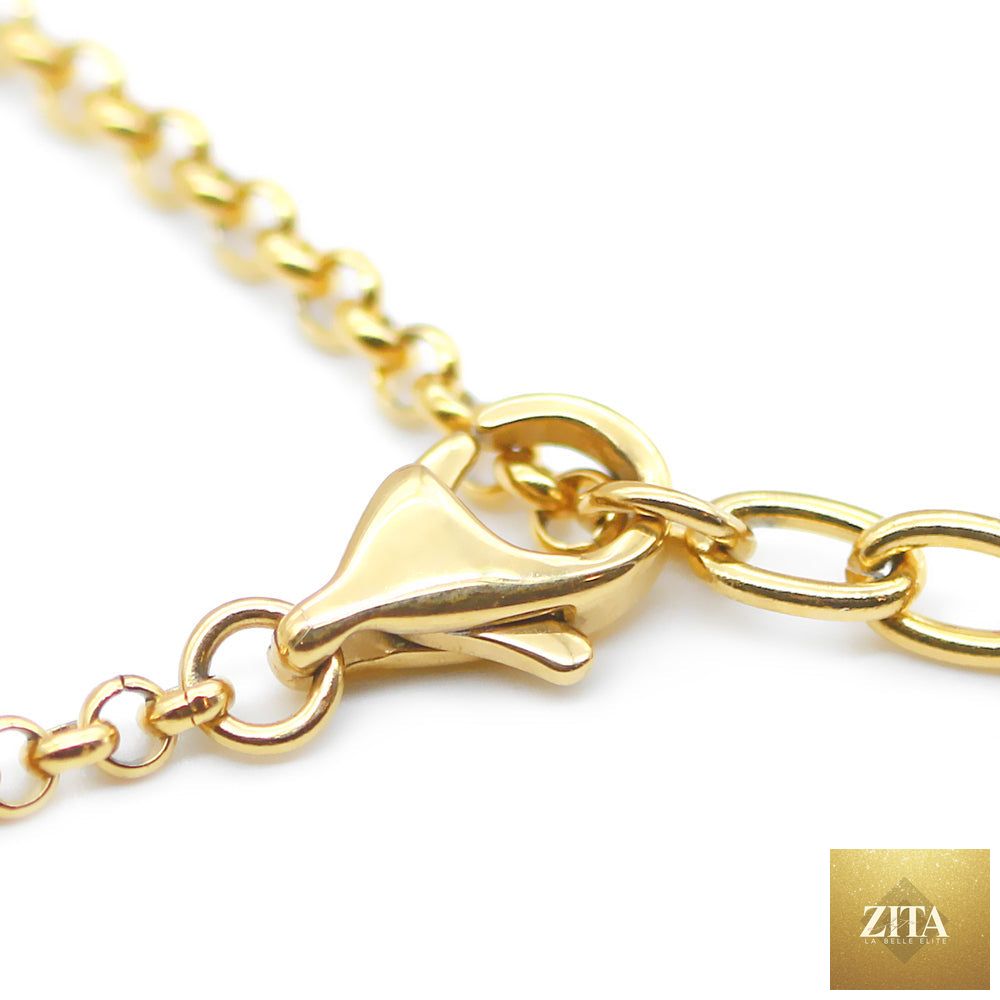 Gold-plated cat charm necklace by BandsCo Straps featuring a delicate pendant and clasp detail, lightweight and elegant jewelry for women.