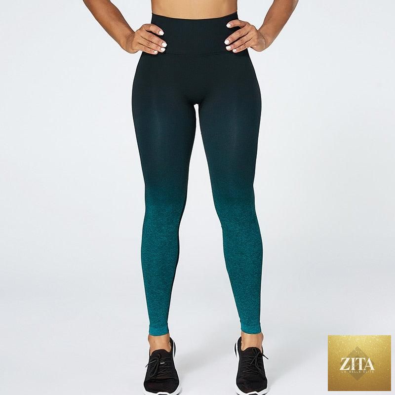 Stretchy black Stevvex women's gym leggings with tummy control, suitable for running, yoga, and workout exercises.