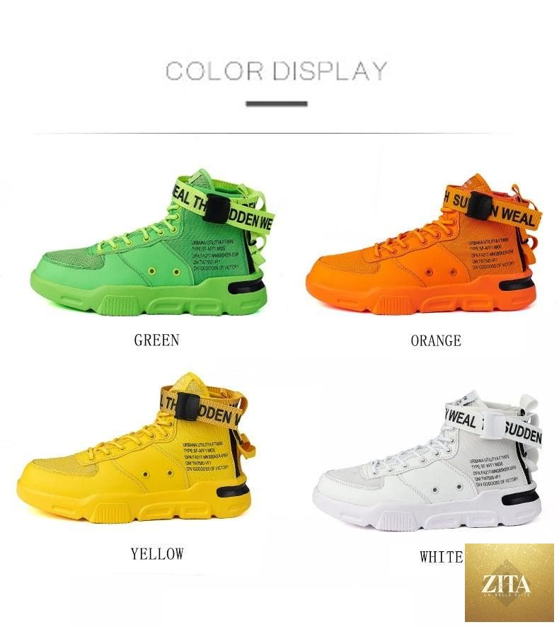 Stevvex high-top red sneakers for men, breathable lightweight basketball shoes with sporty hip hop style and luxury fashion design.