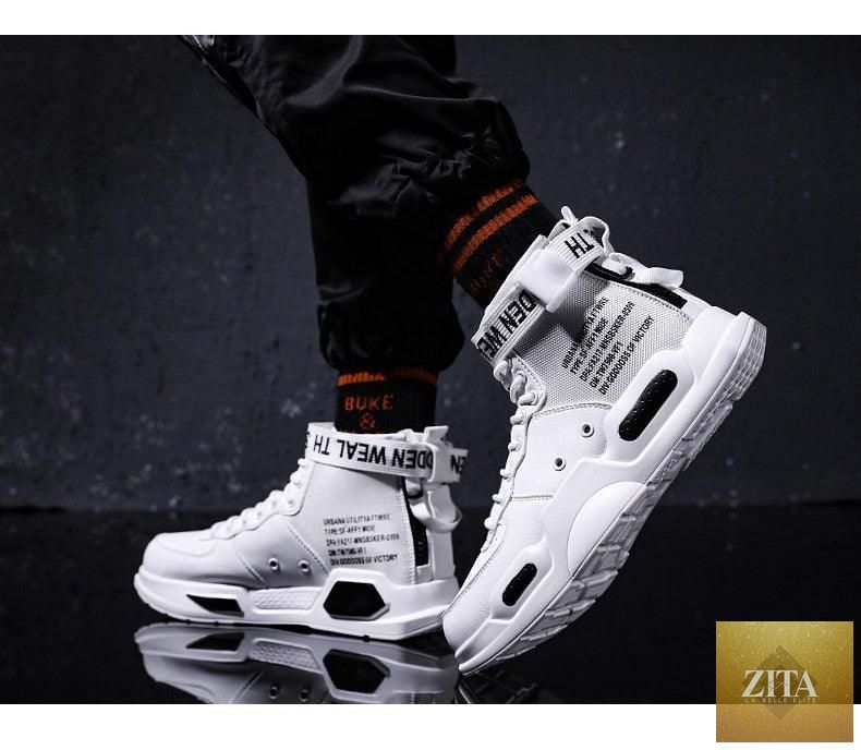 Stevvex high-top red sneakers for men, breathable and lightweight, ideal for hip hop, casual, sport, basketball, and running.