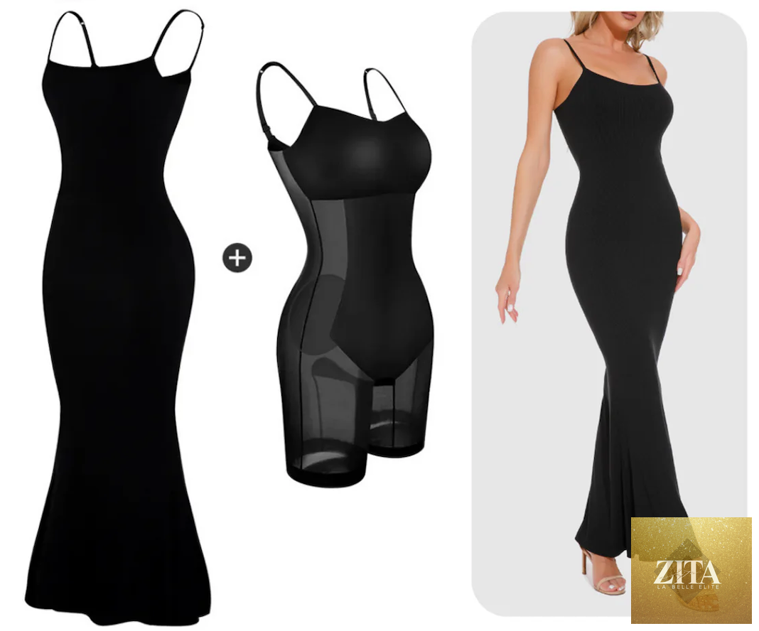 ShopBasicbae sleeveless maxi dress with built-in shapewear, featuring a sleek, fitted silhouette and smooth fabric.