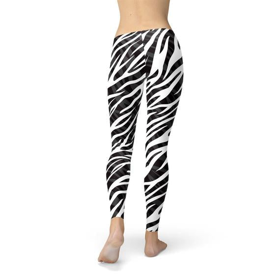 Womens Zebra Stripes Leggings Maroon Sooty