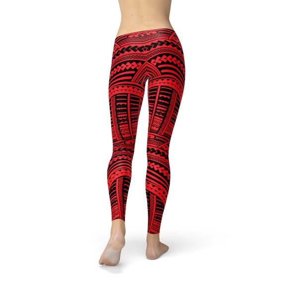Red Maori Leggings Maroon Sooty