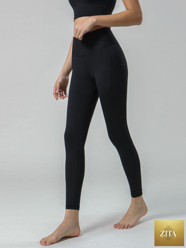 Lady Ros women's high-waist yoga capris in double brushed ultra-soft fabric, shown with a comfortable fit and stylish design.