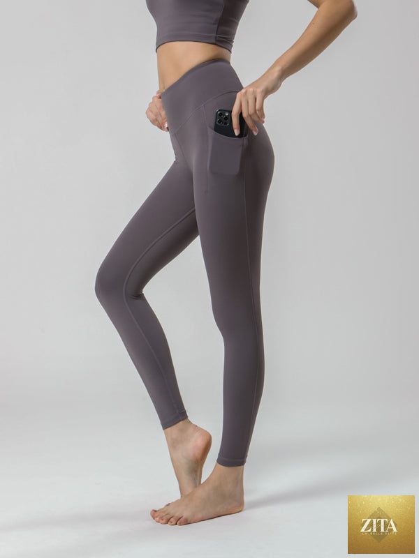 Women’s high-waist yoga capri pants by Lady Ros, double brushed ultra-soft fabric, shown in a comfortable fit and stylish design.