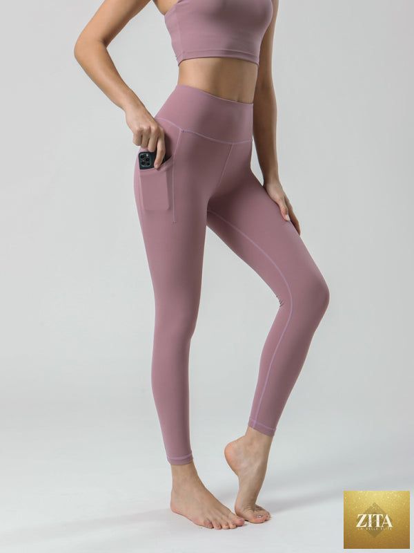 Women's high-waist yoga capri pants by Lady Ros, double brushed ultra soft fabric, shown in a comfortable, fitted style.