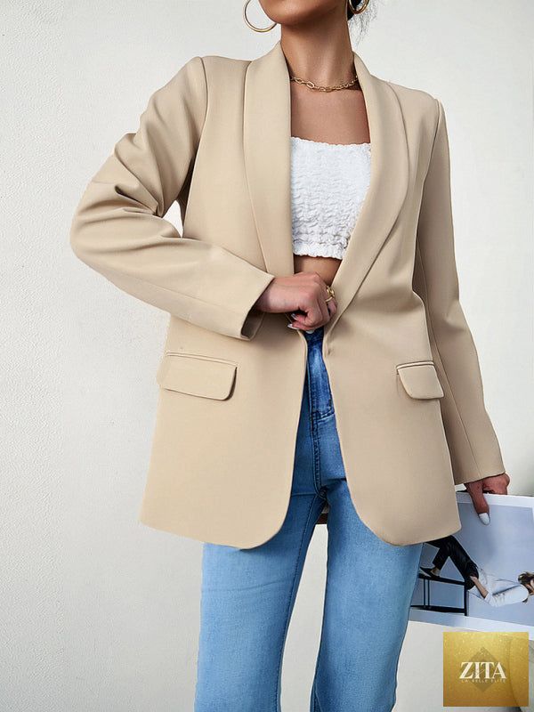 Lady Ros women's professional blazer suit with lapel collar in various colors, tailored for a polished office look.